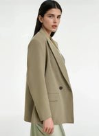 Double Breasted Peak Lapel Blazer