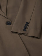 Solid Single Breasted Oversized Blazer