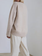 Soft Crewneck Sweater – Women’s Oversized Ribbed Knit Pullover