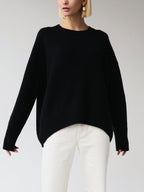 Soft Crewneck Sweater – Women’s Oversized Ribbed Knit Pullover