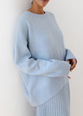 Soft Crewneck Sweater – Women’s Oversized Ribbed Knit Pullover