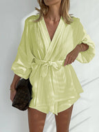 Cotton Wonderland Tied Two Piece Shorts Set