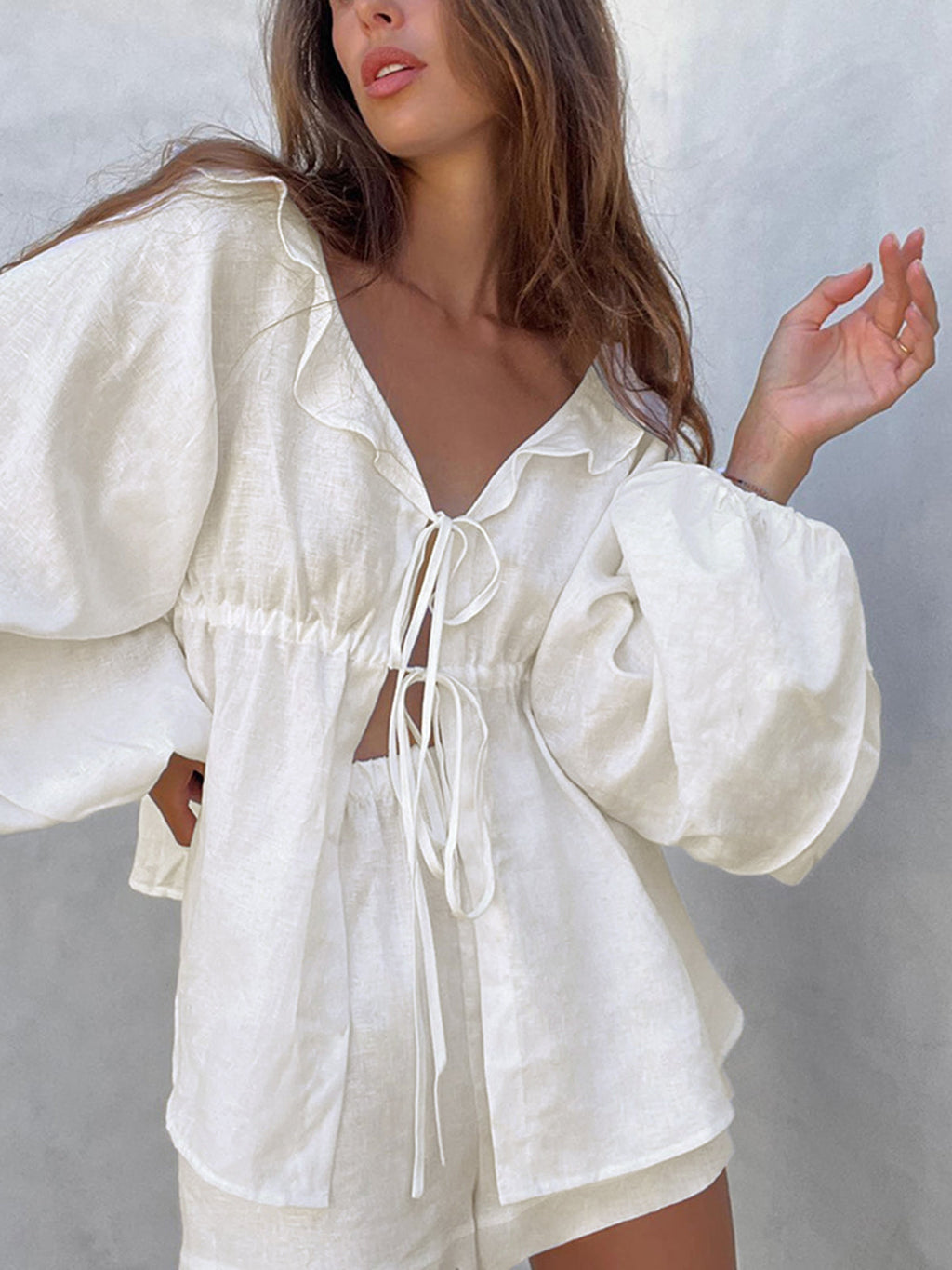 Cotton & Linen Cowgirl Melody Two Piece Shorts Set