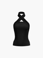 Chestnut Halter Rib Knit Top