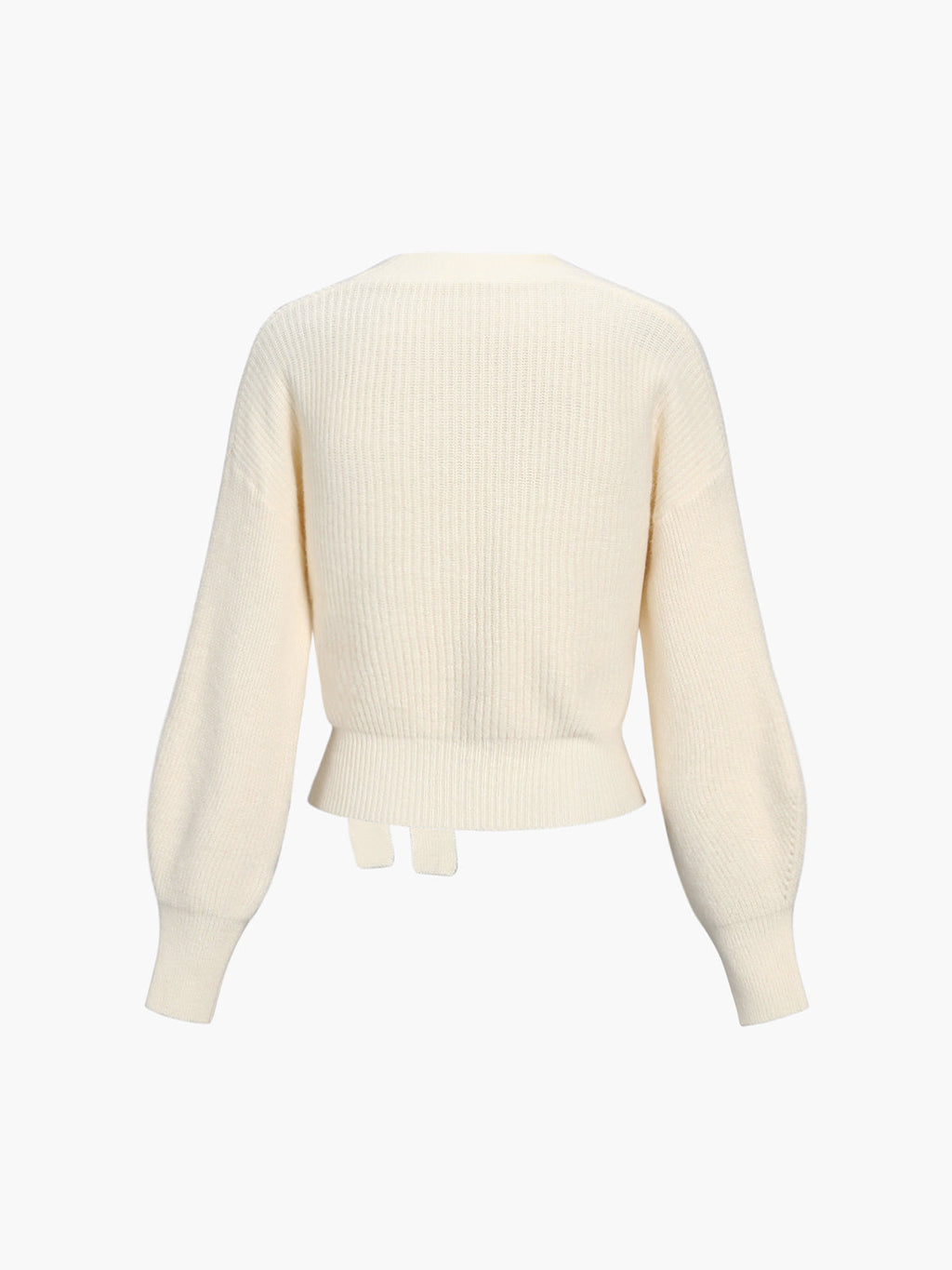 Creamy Flatwhite Wrap Tied Cardigan