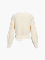 Creamy Flatwhite Wrap Tied Cardigan