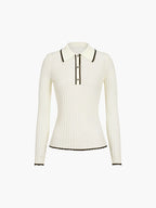 Oldmoney Aesthetics Polo Knit Top