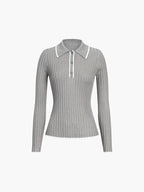 Oldmoney Aesthetics Polo Knit Top