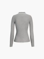 Oldmoney Aesthetics Polo Knit Top