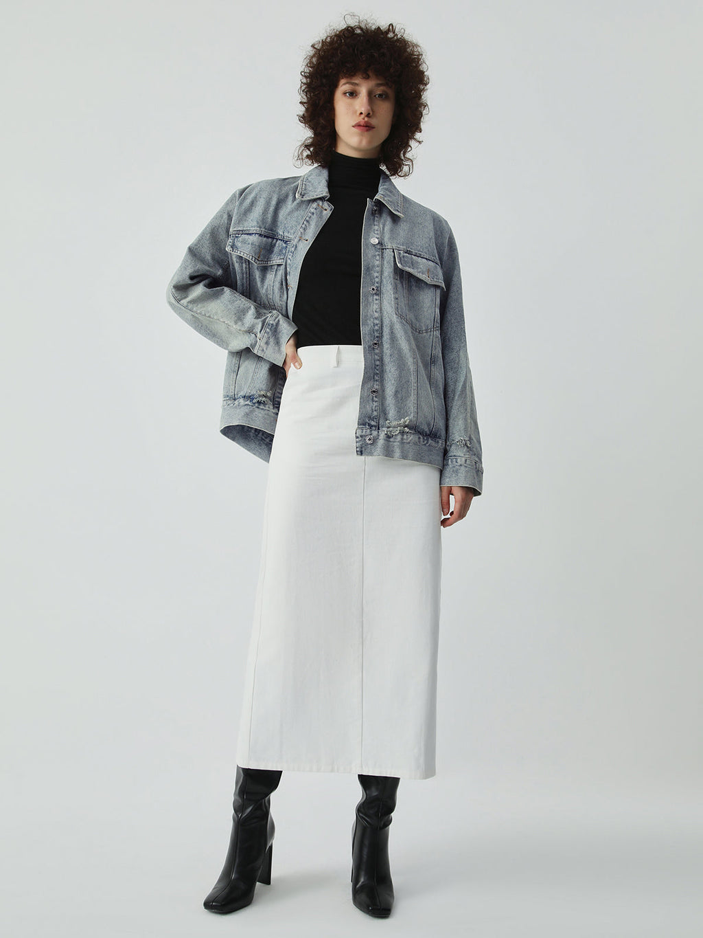 Distressed Detail Denim Jacket