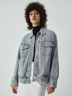 Distressed Detail Denim Jacket