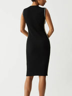 Contrast Piping Sweater Dress