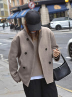 Casual Style Oversized Button-Down Jacket