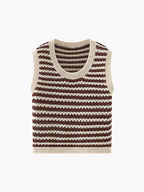 Classy Stripe Crochet Sweater Vest