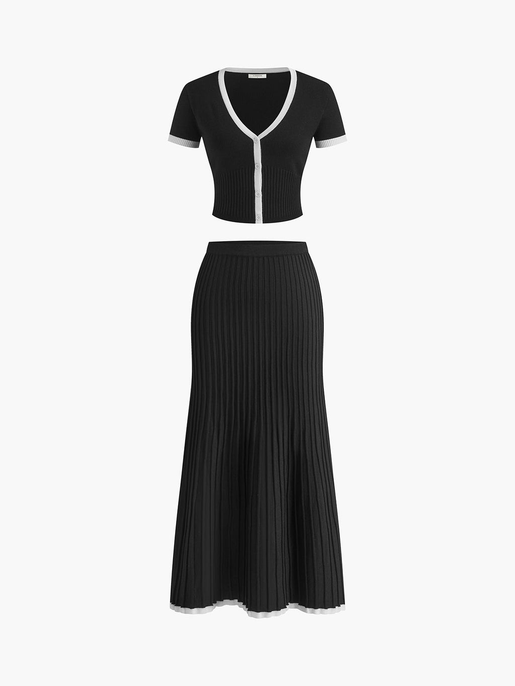 Angélica Timeless Knitted Dress with Contrasting Cuffs Elevated Occasion Wear