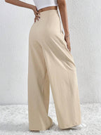 Oldmoney Style Pleated Wide Leg Pants