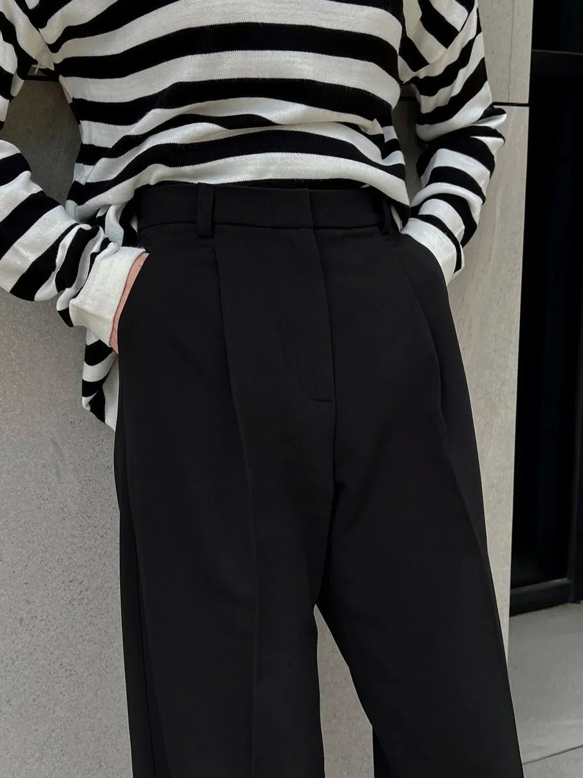Must-have High-Waist Wide Leg Black Pants
