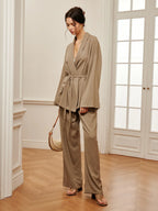 Leisure Belted Wrap Pants Set
