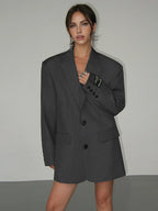 Everyday Elegance Lapel Button Pockets Blazer