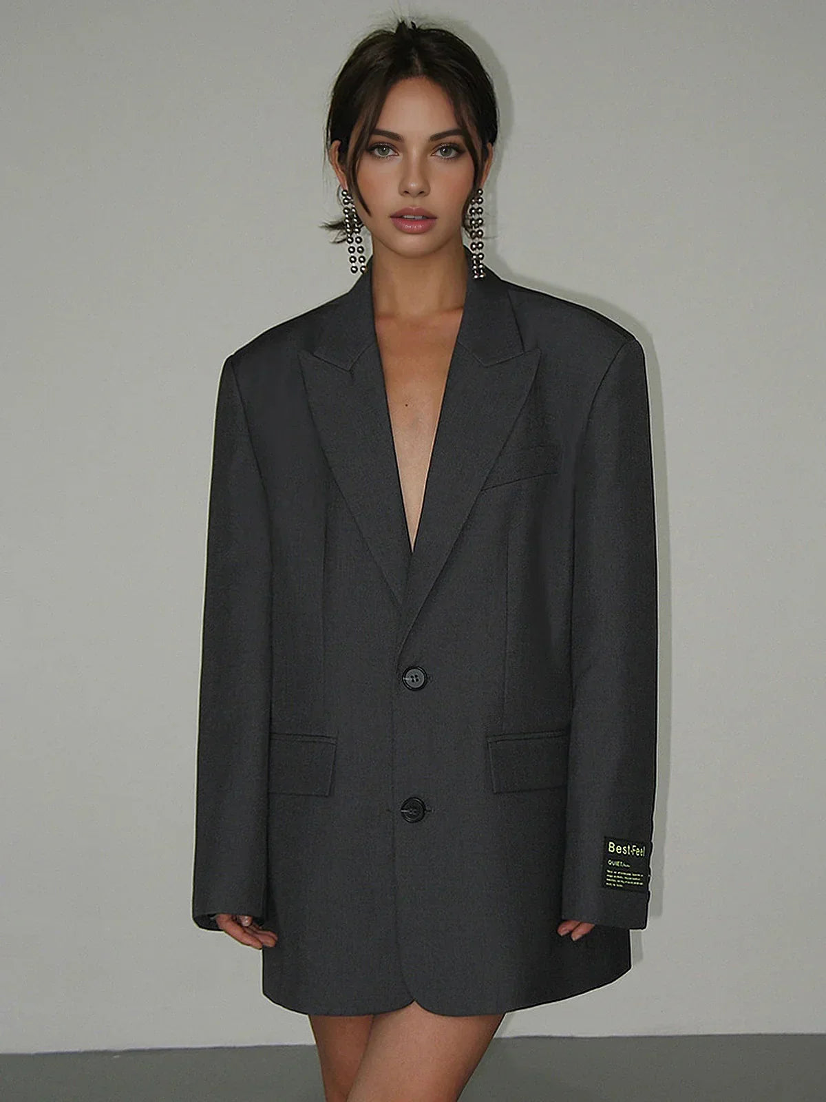 Everyday Elegance Lapel Button Pockets Blazer
