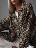 Leopard Printed Button Blazer