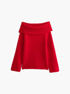Off-Shoulder Loose Sweater