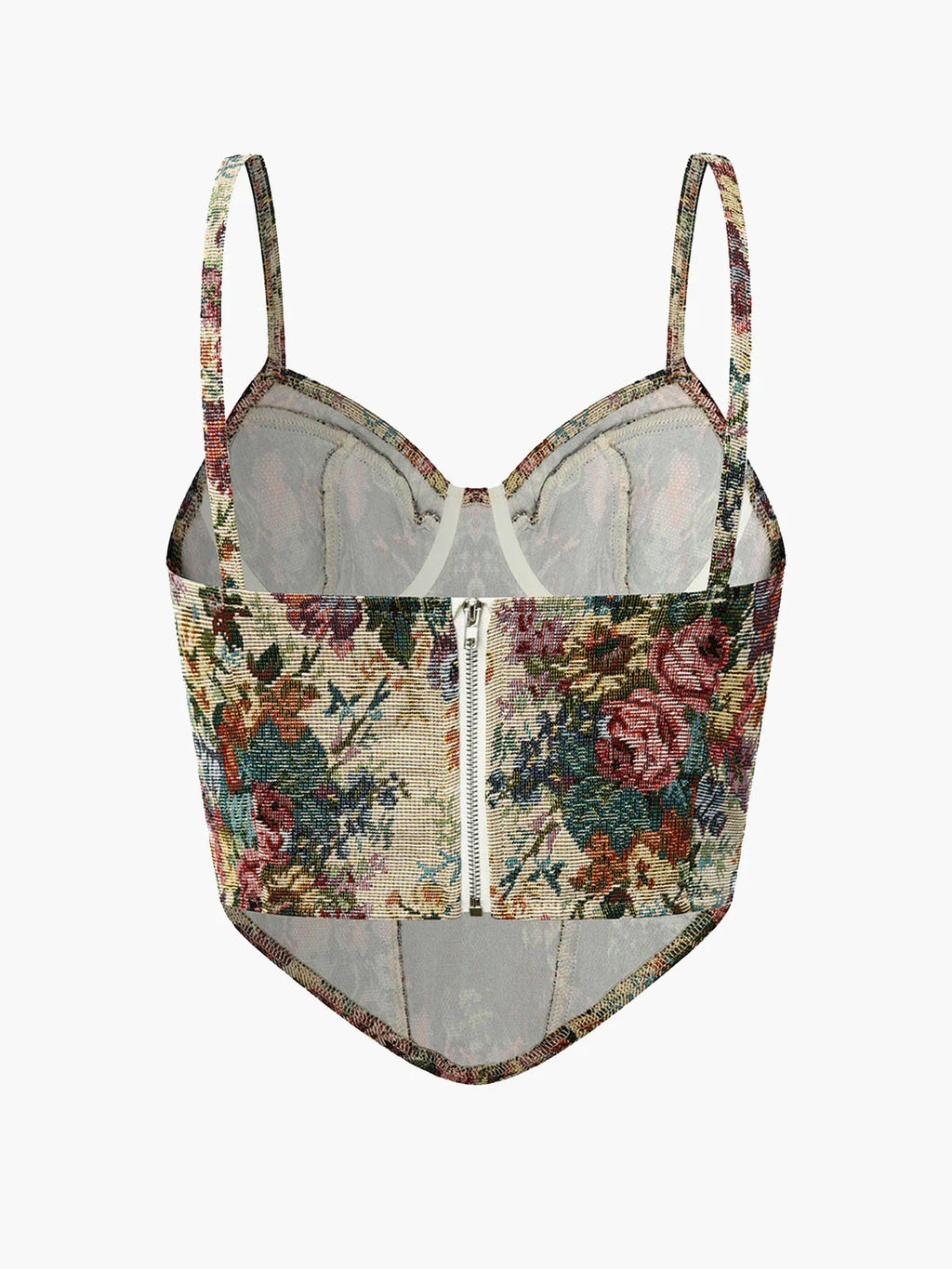 Retro Floral Printed Corset