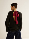 Oversized Open Back Tie Sweater
