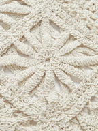 Crochet Square Pattern Button-Front Cardigan set