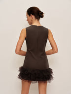 Ruffled Hem Sleeveless Dress