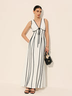 Contrast Trim Dress With Pockets