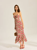 Floral Print Ruffle Hem Maxi Dress