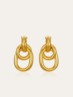 Gold-Tone Interlocking Hoop Earrings
