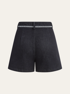 Contrast Trim Denim Shorts