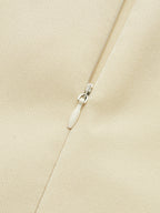 Belted Mock Neck Short-Sleeve Blouse