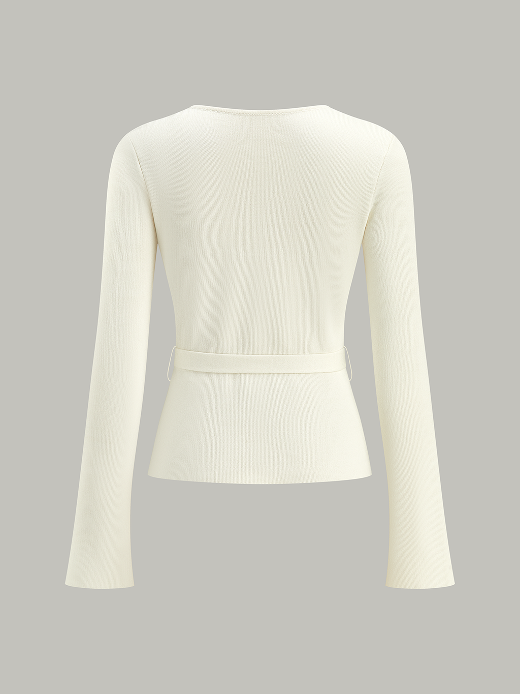 Belted V-Neck Knit Cardigan