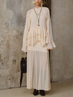 Chiffon Tiered Ruffle Top