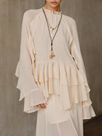 Chiffon Tiered Ruffle Top