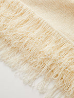 Braided Rope Strap Fringe Hem Sweater Dress
