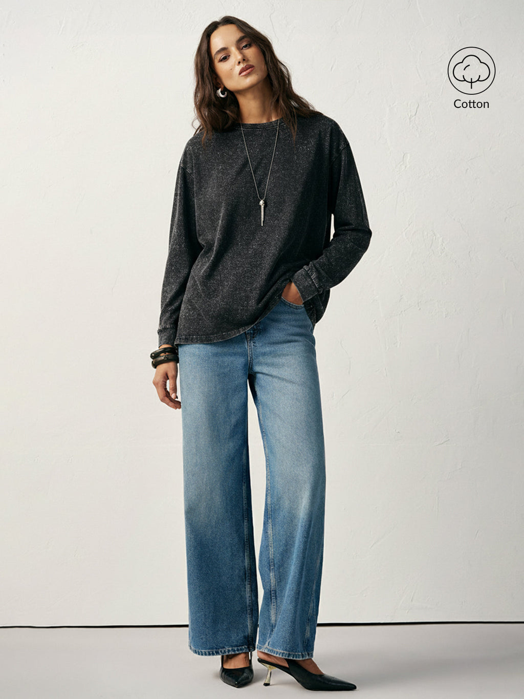 Cotton Washed Long Sleeve T-Shirt