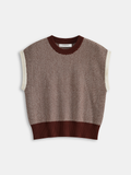 Herringbone Pattern Sleeveless Knit Vest