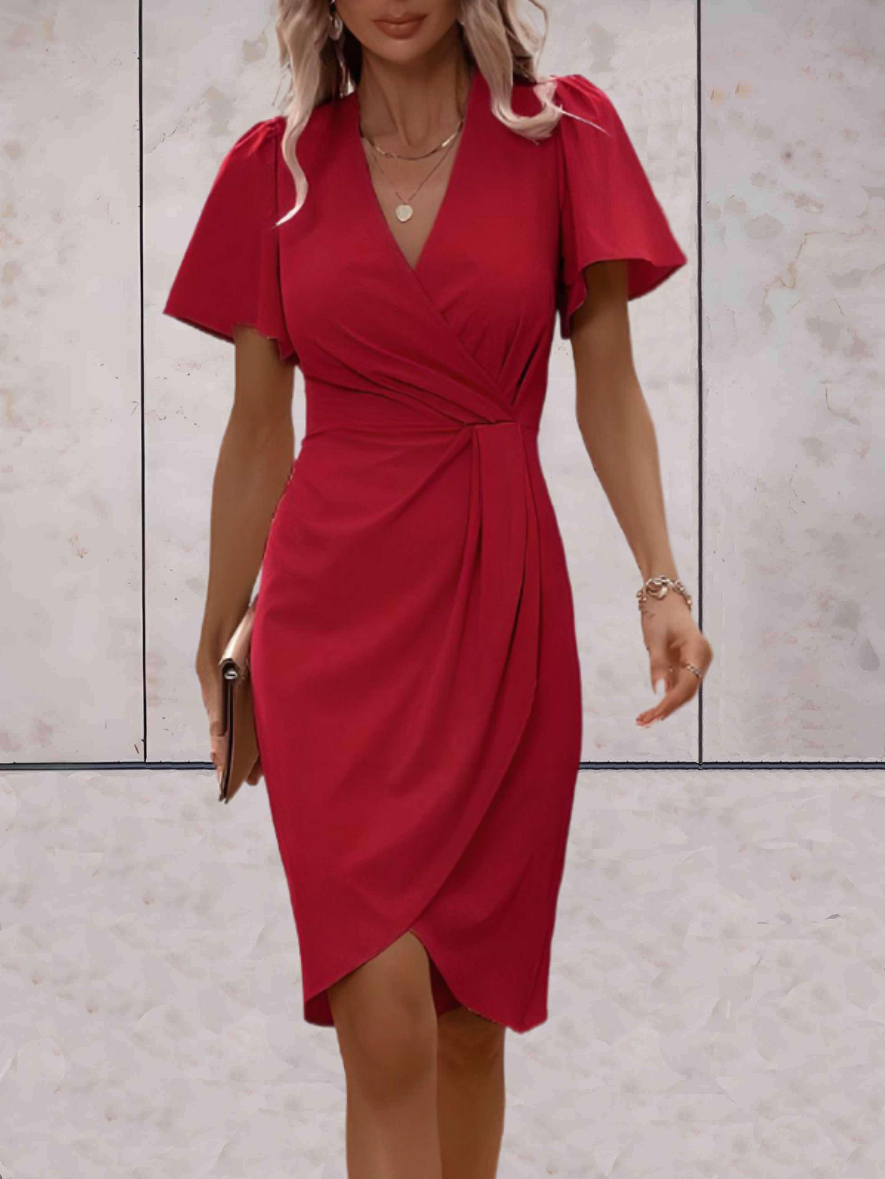 Norma Statement V Neck Wrap Dress Boutique Collection