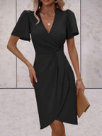Norma Statement V Neck Wrap Dress Boutique Collection
