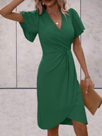 Norma Statement V Neck Wrap Dress Boutique Collection