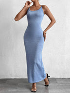 Backless Tie Back Knitted Cami Bodycon Dress