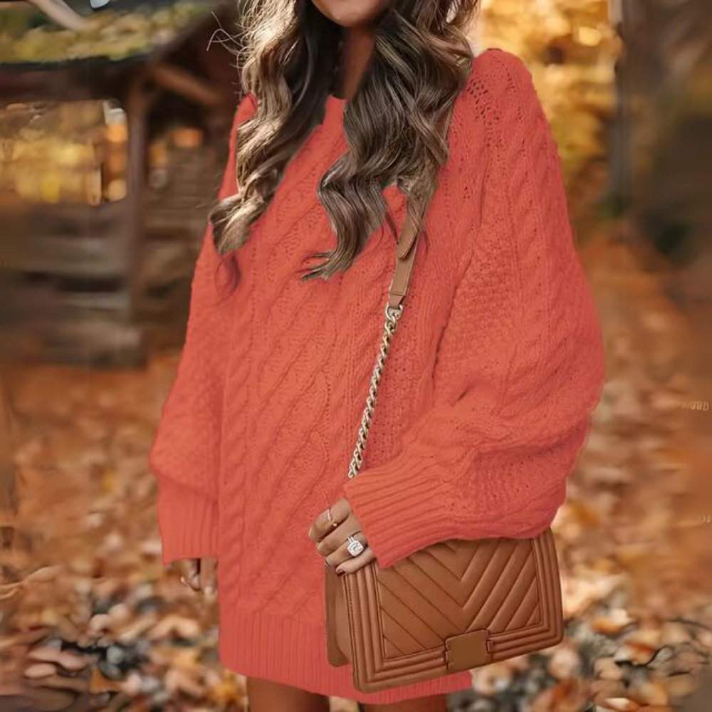 Carlota Warm Sweater Dress Dress with Relaxed Fit and Layered Outfit Styling