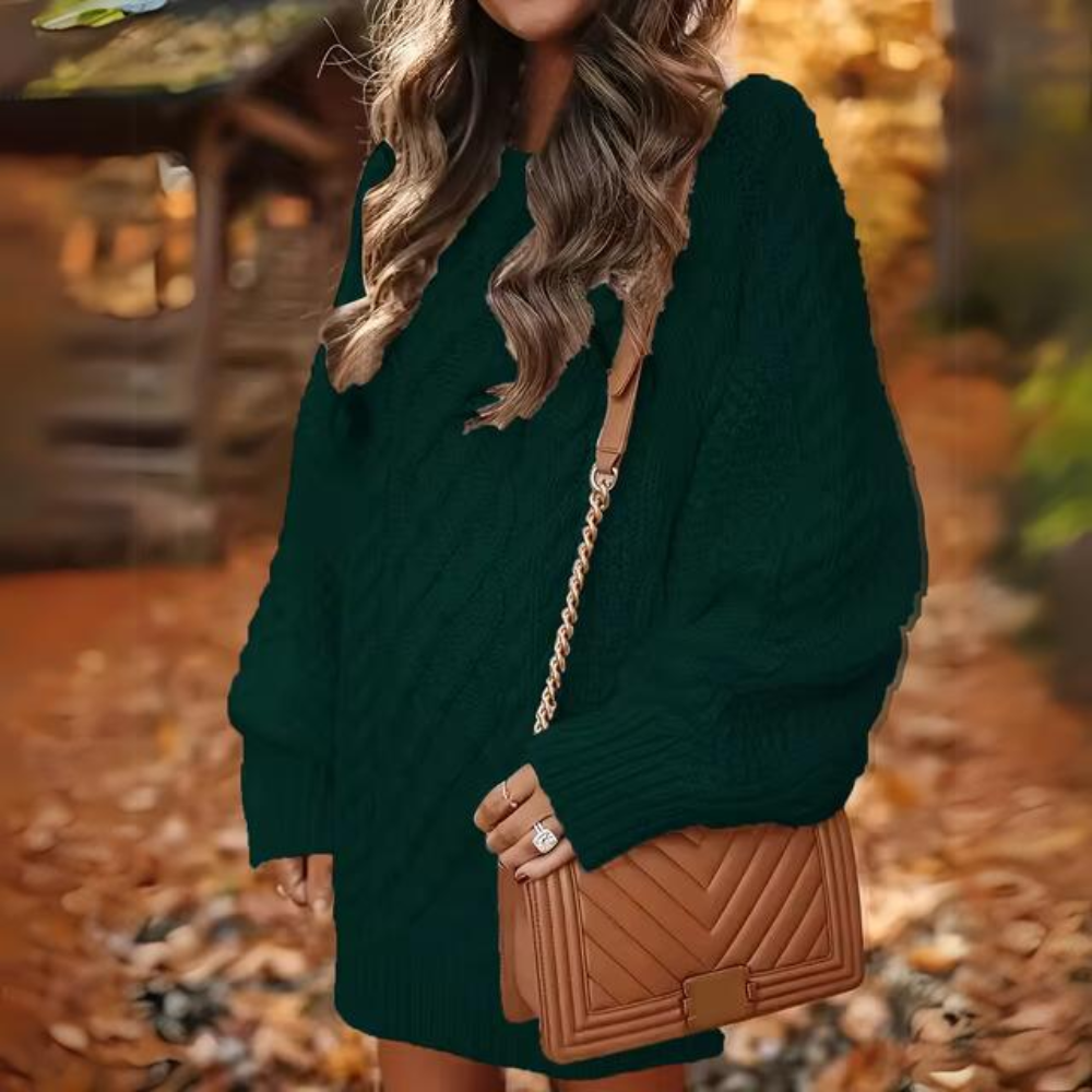 Carlota Warm Sweater Dress Dress with Relaxed Fit and Layered Outfit Styling