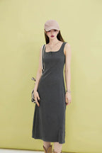 Basic Casual Button Up Midi Dress