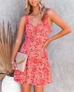 Bautista Floral Ruffle Mini Dress