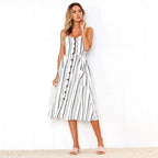 Beach Sling Seeveless Sexy Elegantes Vestiti Donna Midi Dresses